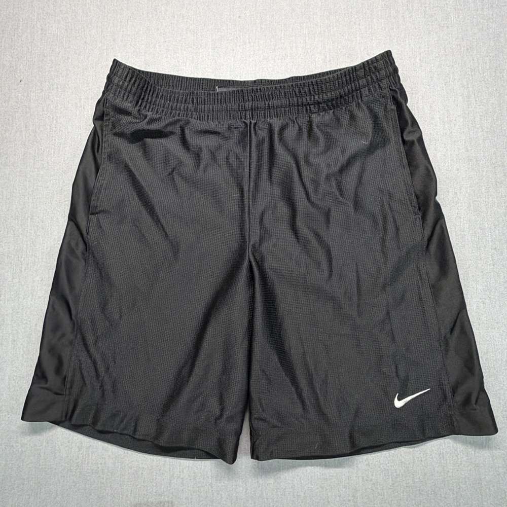 Vtg Nike Shorts Mens Medium Black Basketball Swoosh Athletic Gym‎ Dazzle